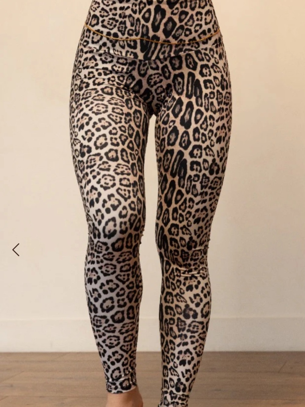 Onzie Leopard Print Leggings in Black and Tan